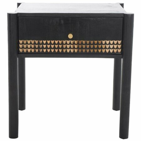 SAFAVIEH Errington 1 Drawer Nightstand, Black & Natural NST9011A